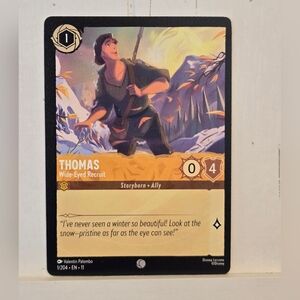 Thomas Wide-Eyed Recruit 1/204 Disney Lorcana Chapter 11 Winterspell TCG Card